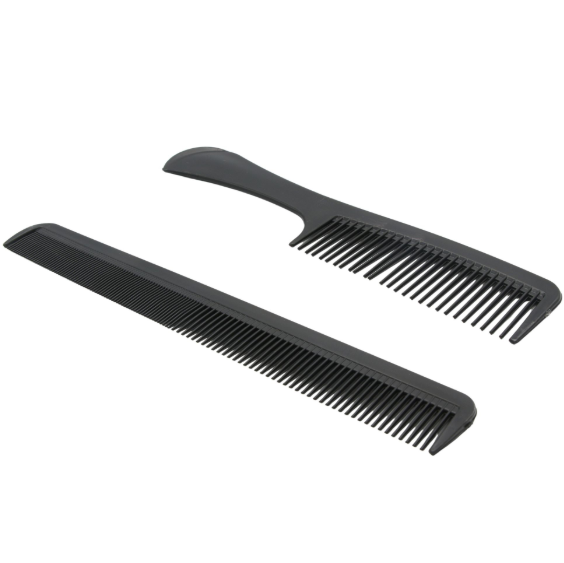Set piepteni profesionali pentru coafat, Flippy, 10 bucati, PP + Otel inoxidabil, 18,5–22 cm, Rezistenti la caldura, Negru